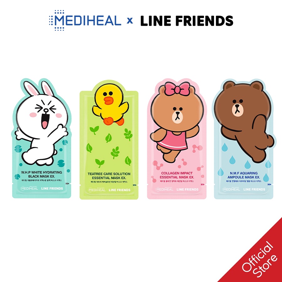 [Nhập mã COSMH22 giảm 8%]Mặt nạ cấp ẩm Mediheal Line Friends N.M.F Aquaring Ampoule Beauty Mask EX 27 ml [K92]