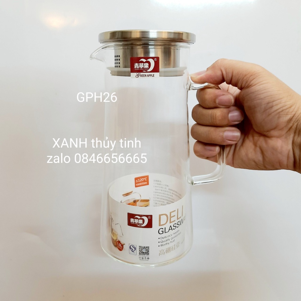 Bình thủy tinh nắp inox 1100ml - Mã: GPH26