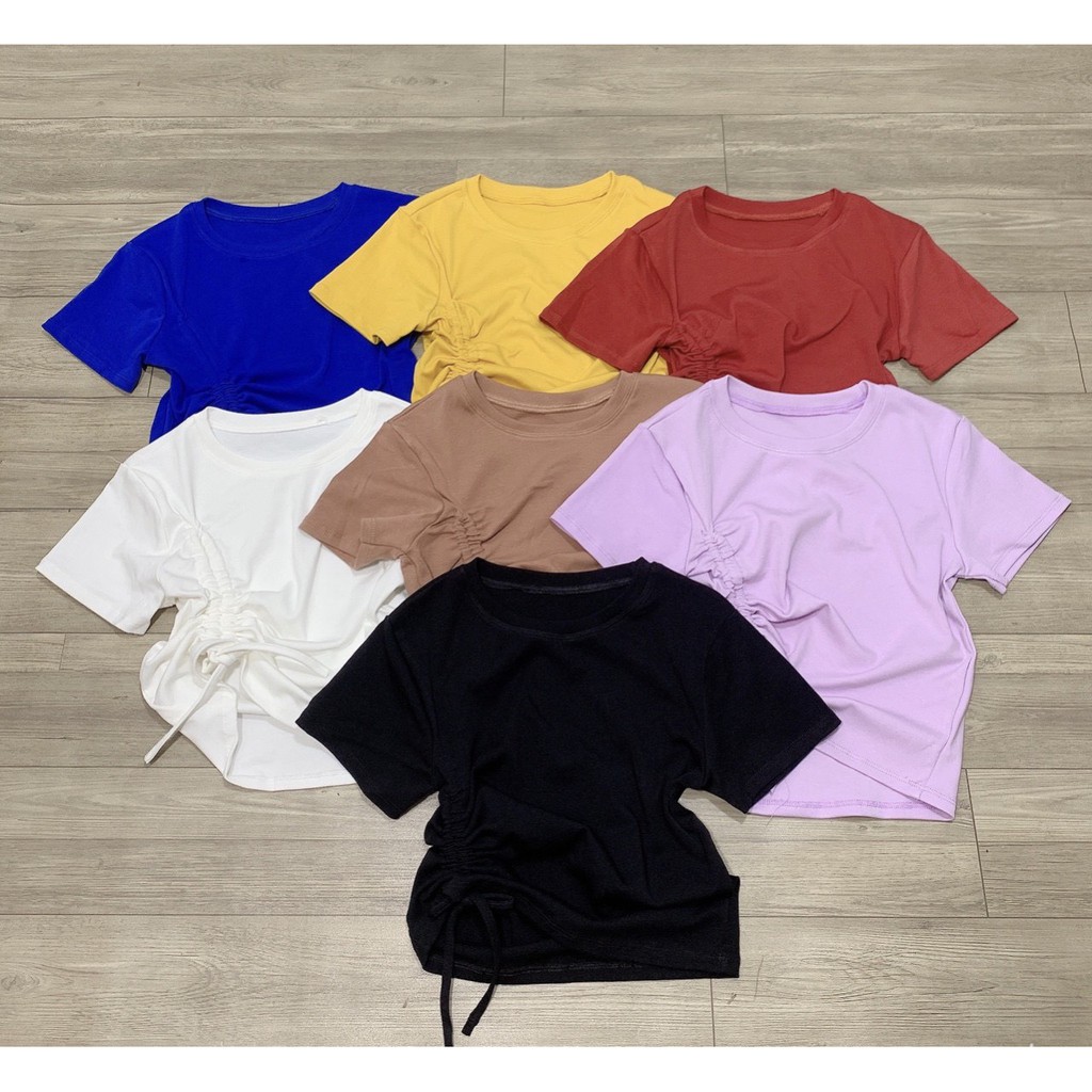 Áo bozip croptop rút dây 1 bên siêu hot chất mềm