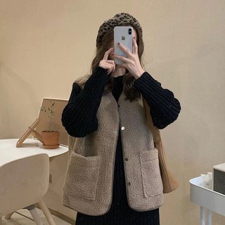 (ORDER) Áo khoác Gile nữ giả lông cừu Style Korea ấm áp