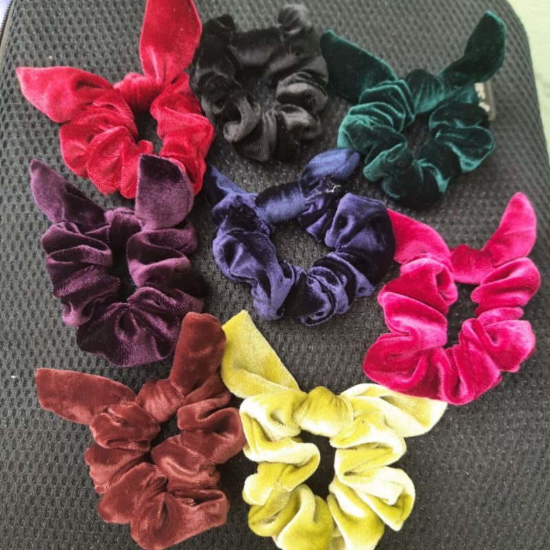 Cột tóc vải nhung tai thỏ dễ thương