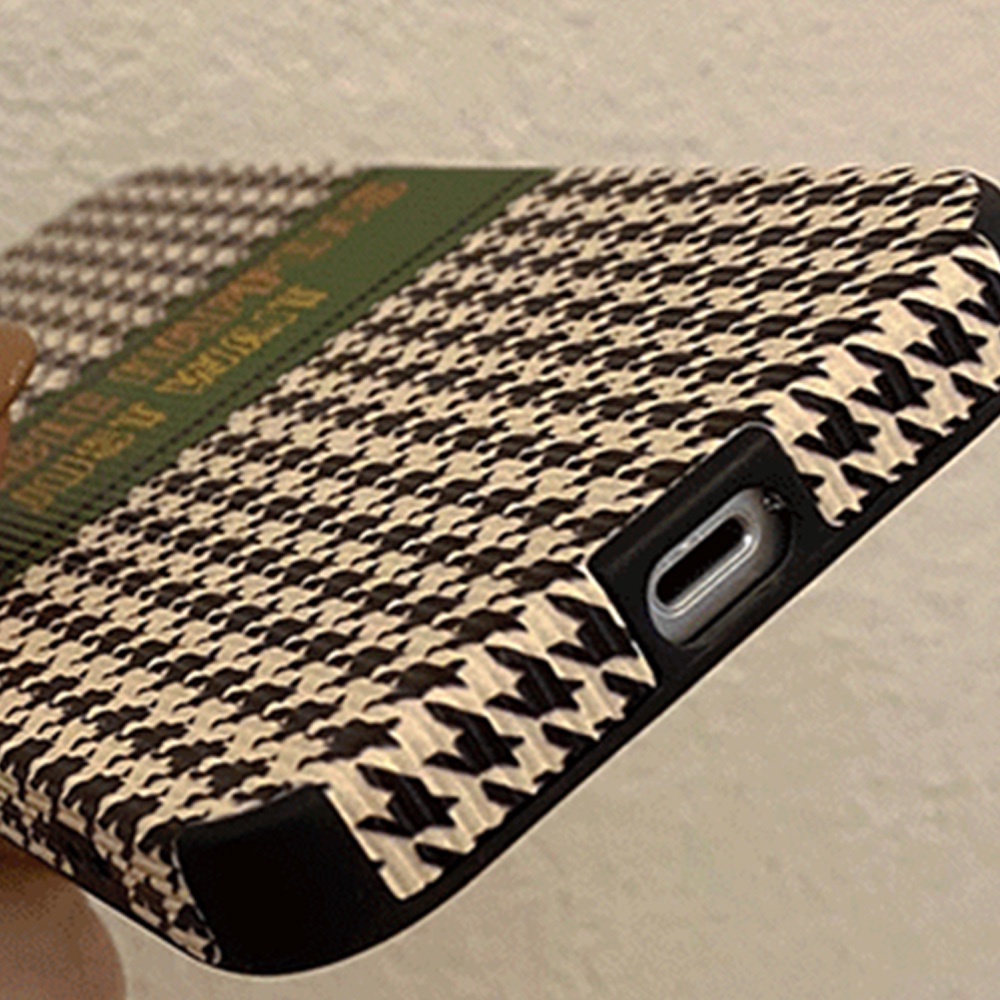 Vintage Houndstooth Knitting Phone Case for IPhone 11 Case 7Plus 8Plus XR 13 12 Pro Max Anti-shatter Soft Faux Leather Back Shell | BigBuy360 - bigbuy360.vn