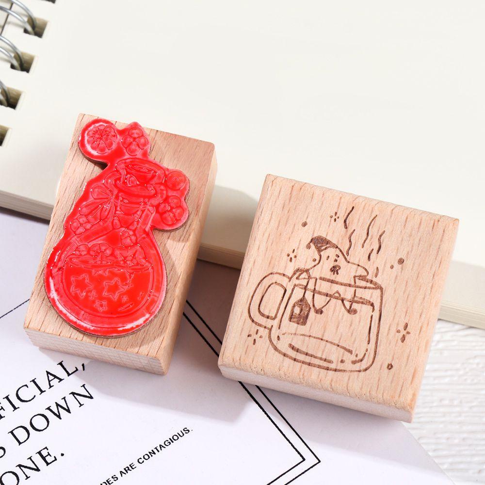 1 Con Dấu Gỗ Cao Su Thủ Công Phong Cách Vintage Mới