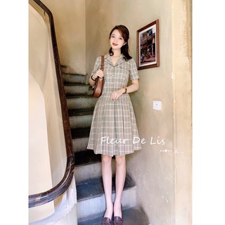 Luna Set kẻ nâu vintage