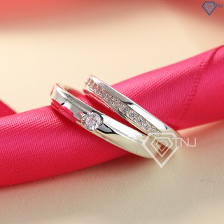 Nhẫn đôi bạc nhẫn cặp bạc đơn giản ND0389