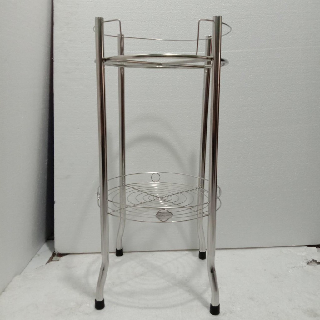 Chân Kệ Bình Lọc Nước Inox 2 Tầng KT 35x35x50cm - Gọn Nhẹ Dễ Di Chuyển
