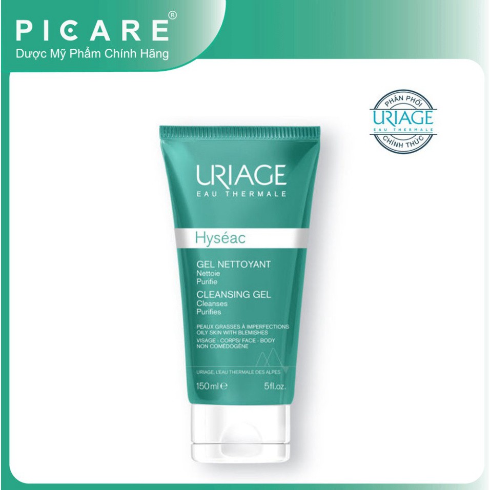 [CHÍNH HÃNG] Uriage Gel Rửa Mặt Cho Da Nhờn Mụn, Da Hỗ Hợp Hyséac Gel Nettoyant Cleansing Gel 150ml