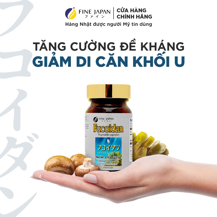 Tảo Okinawa Fucoidan Xanh Nhật Bản Hỗ Trợ Điều Trị Ung Thư - Fine Japan Fucoidan (Hộp 30 Viên)