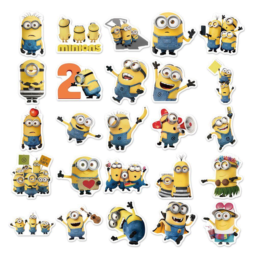 Sticker Dán Laptop / Điện Thoại / Ván Trượt Tự Dính Họa Tiết Hoạt Hình Anime Despicable Me Màu Vàng