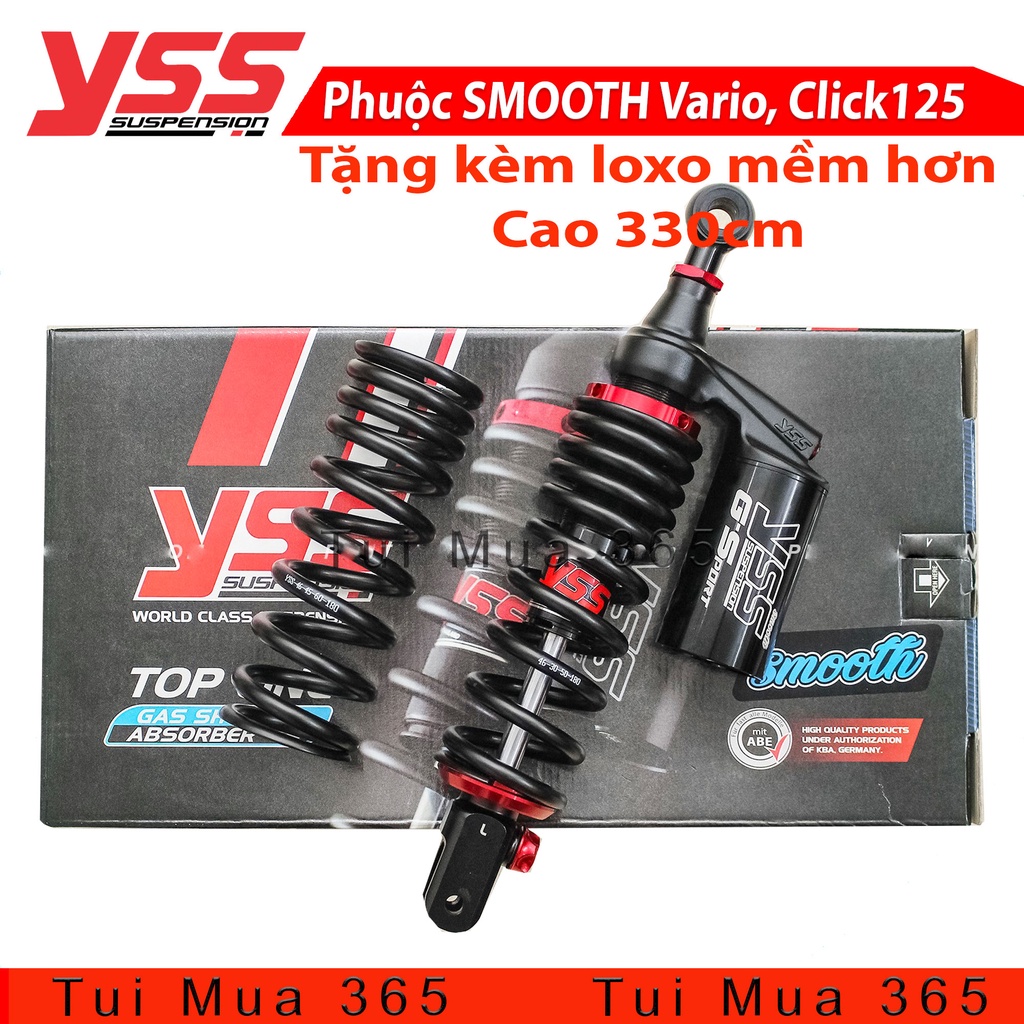 PHUỘC YSS SMOOTH G-SPORT Click/Vario/Vision/Lead/SH Mode (Đen) Tặng kèm lò xo mềm hơn