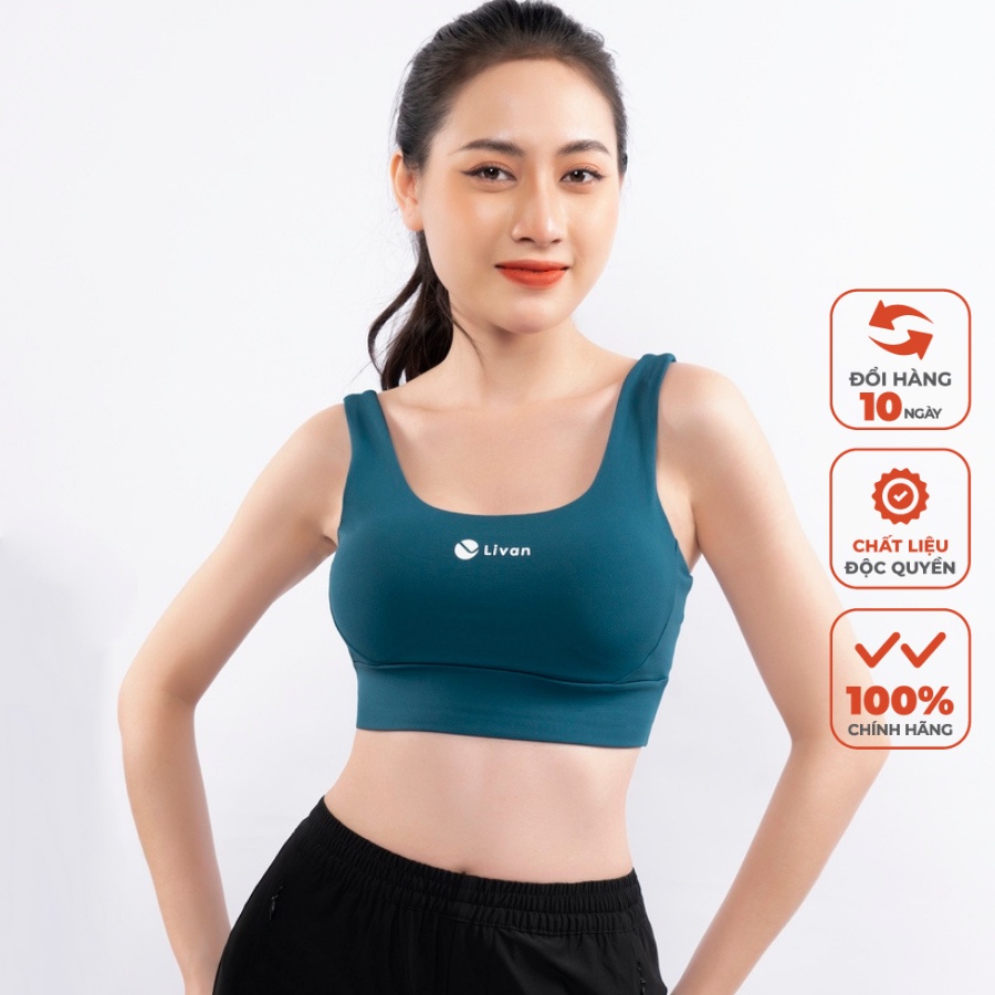 Áo Bra Pixie Màu Xanh Thể Thao Livan Sport Tặng Kèm Mút Ngực