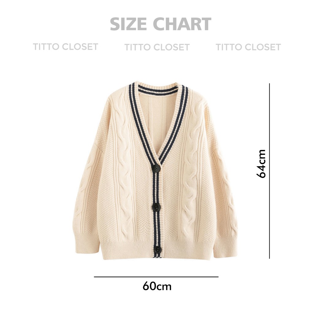 Áo Cardigan Len Thừng Viền Đen - Titto Closet | BigBuy360 - bigbuy360.vn