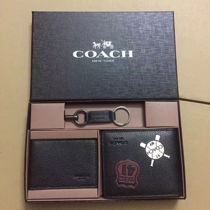 Ví Da Bò Họa Tiết Coach 24655 Cá Tính Cho Nam