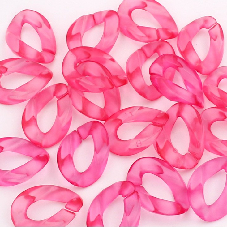 Vòng Đeo Tay Nhựa Acrylic Trong Suốt 23x17mm Có Khóa Dạng Xích Màu Sắc