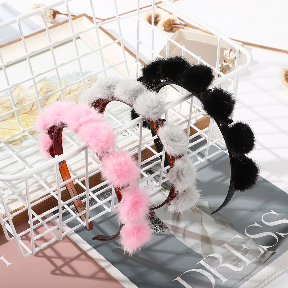 Băng đô Haimeikang đính quả cầu lông thời trang thu đông mới 2022 dễ thương