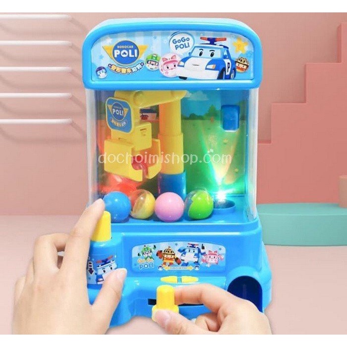 ĐỒ CHƠI MÁY GẮP BÓNG MINI POLI-máy gắp kẹo
