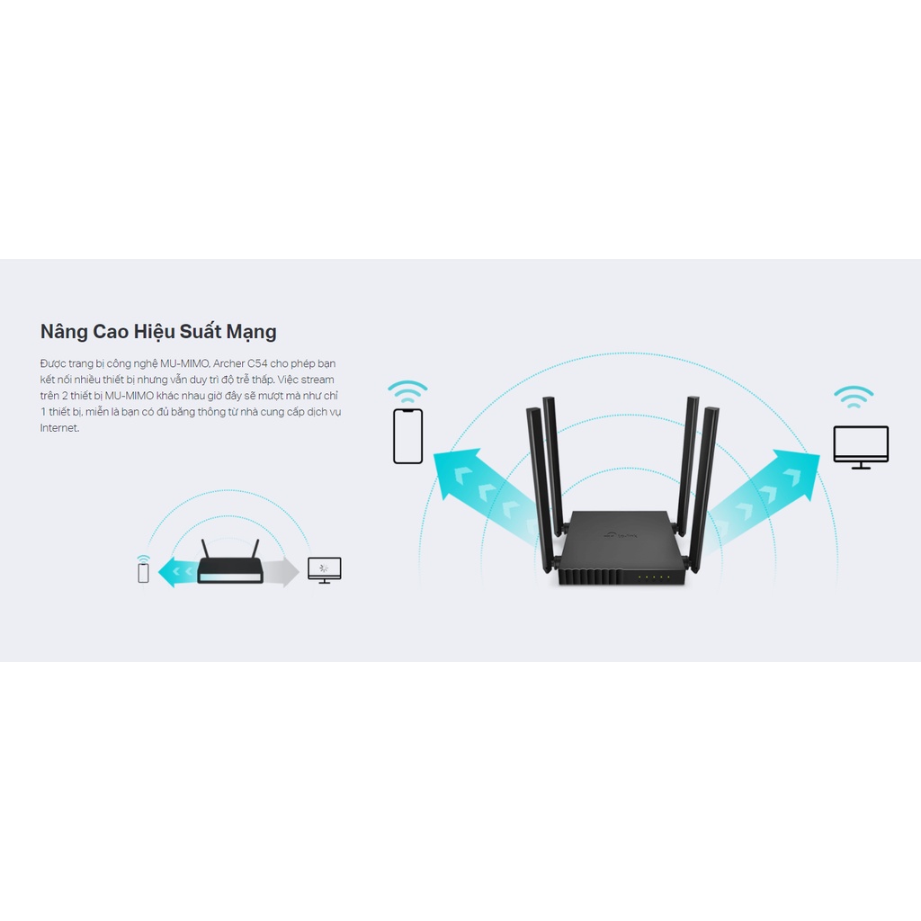 Bộ Phát Wifi TP-Link Băng Tần Kép AC1200 Archer C54 | Hàng Chính Hãng | Bảo Hành 24 Tháng.