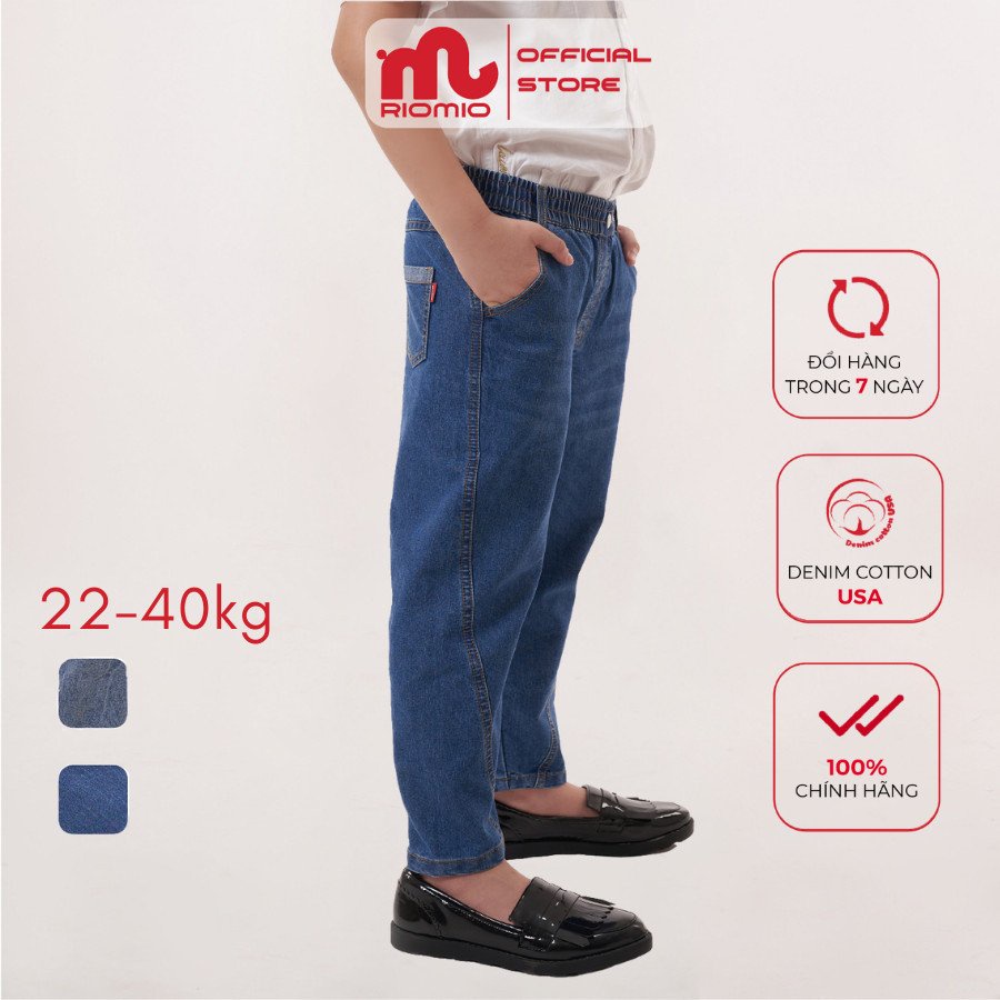 Quần jean bé trai RIOMIO ống suông chất liệu Denim Cotton thoải mái - RM011