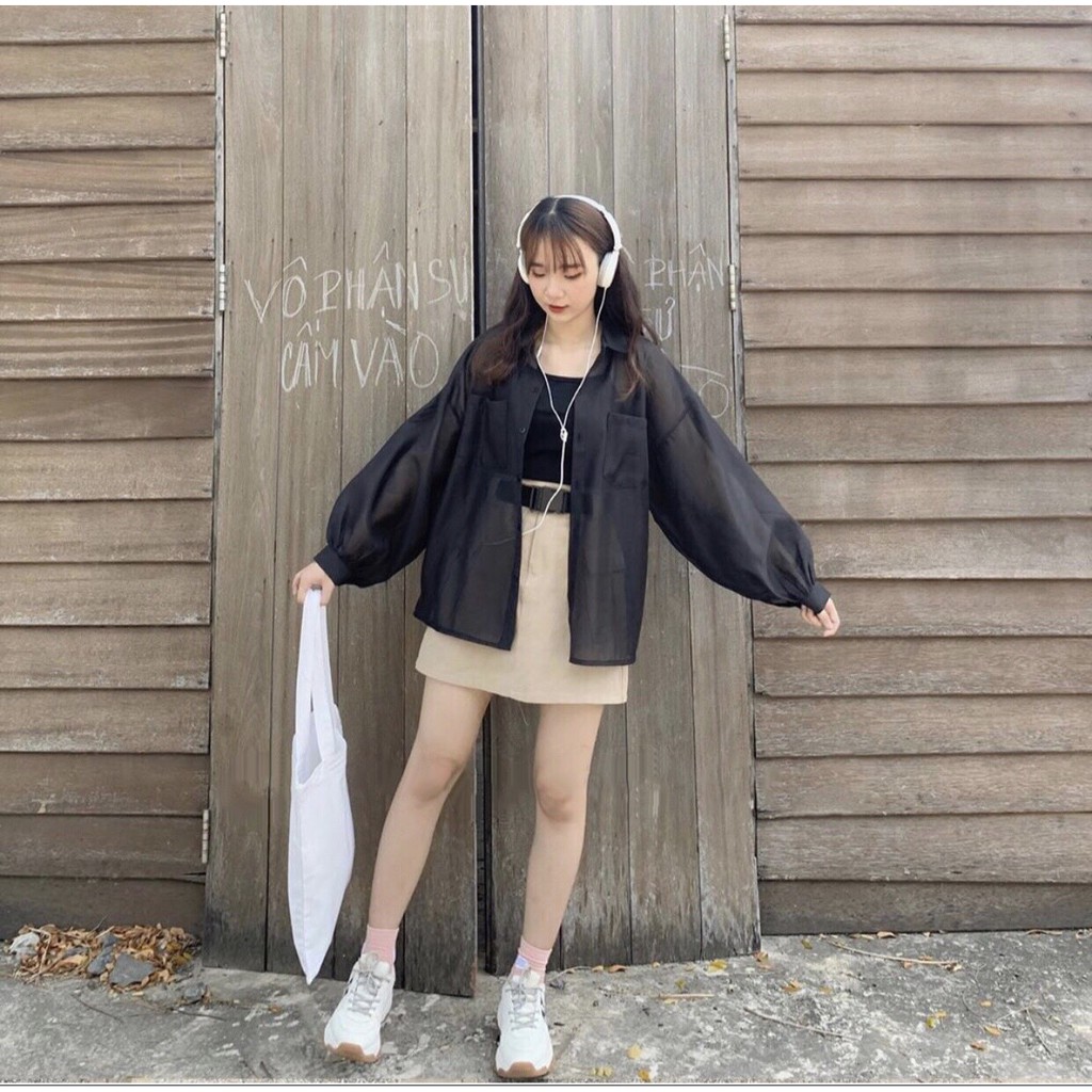 Áo SOMI VOAN Tay Bồng Xinh Xắn Ulzzang (Áo 2 dây bán riêng) 1hitshop | BigBuy360 - bigbuy360.vn