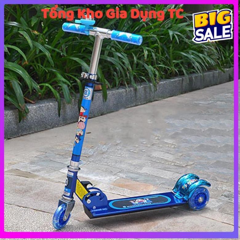 Xe trượt scooter 3 bánh phát sáng, có chuông tăng cường thể chất cho bé