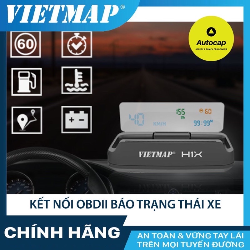 VIETMAP HUD H1X - Màn Hình Hiển Thị Thông Tin Xe Hơi