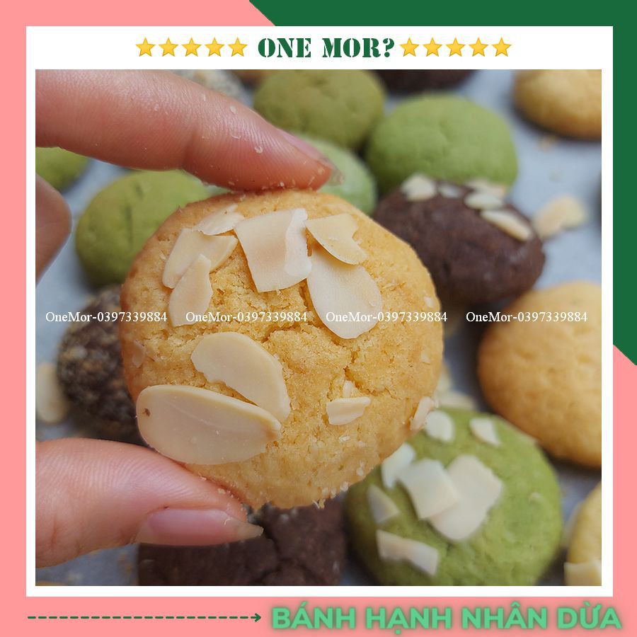 Bánh ăn kiêng giảm cân, Bánh Cookies Hạnh Nhân Dừa nguyên cám 100% thơm ngon | OneMor