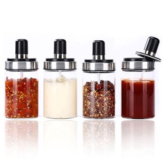 Lọ Đựng Gia Vị, Hũ Đựng Gia Vị Thuỷ Tinh Có Nắp Kèm Thìa Cao Cấp
