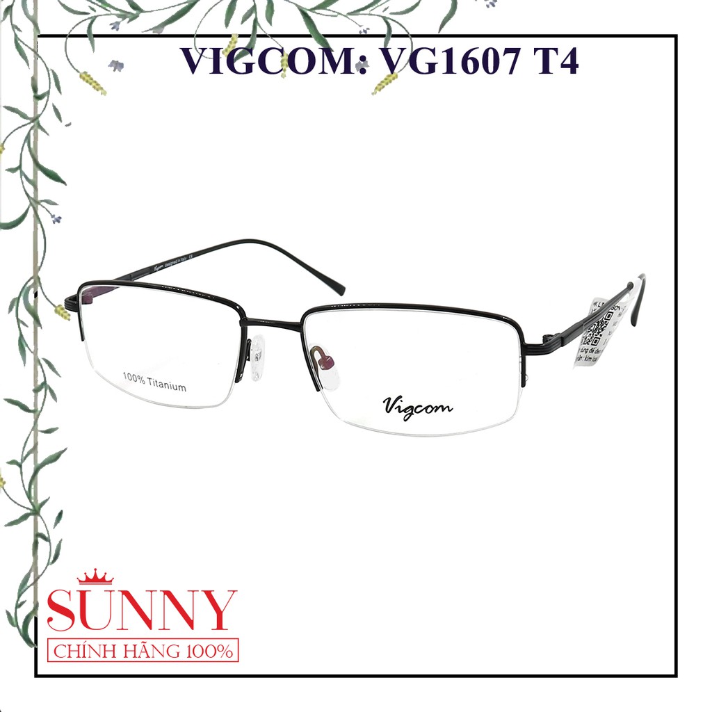 Gọng kính thời trang Vigcom VG1607 nhiều màu kim loại chính hãng, thiết kế dễ đeo bảo vệ mắt