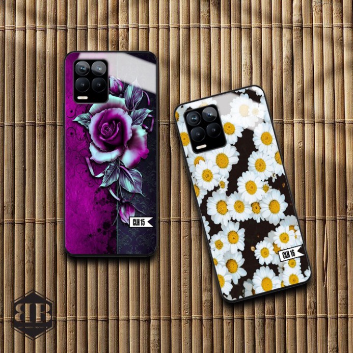 ỐP lưng kính cường lực Realme 8 / Realme 8 Pro hoa hồng