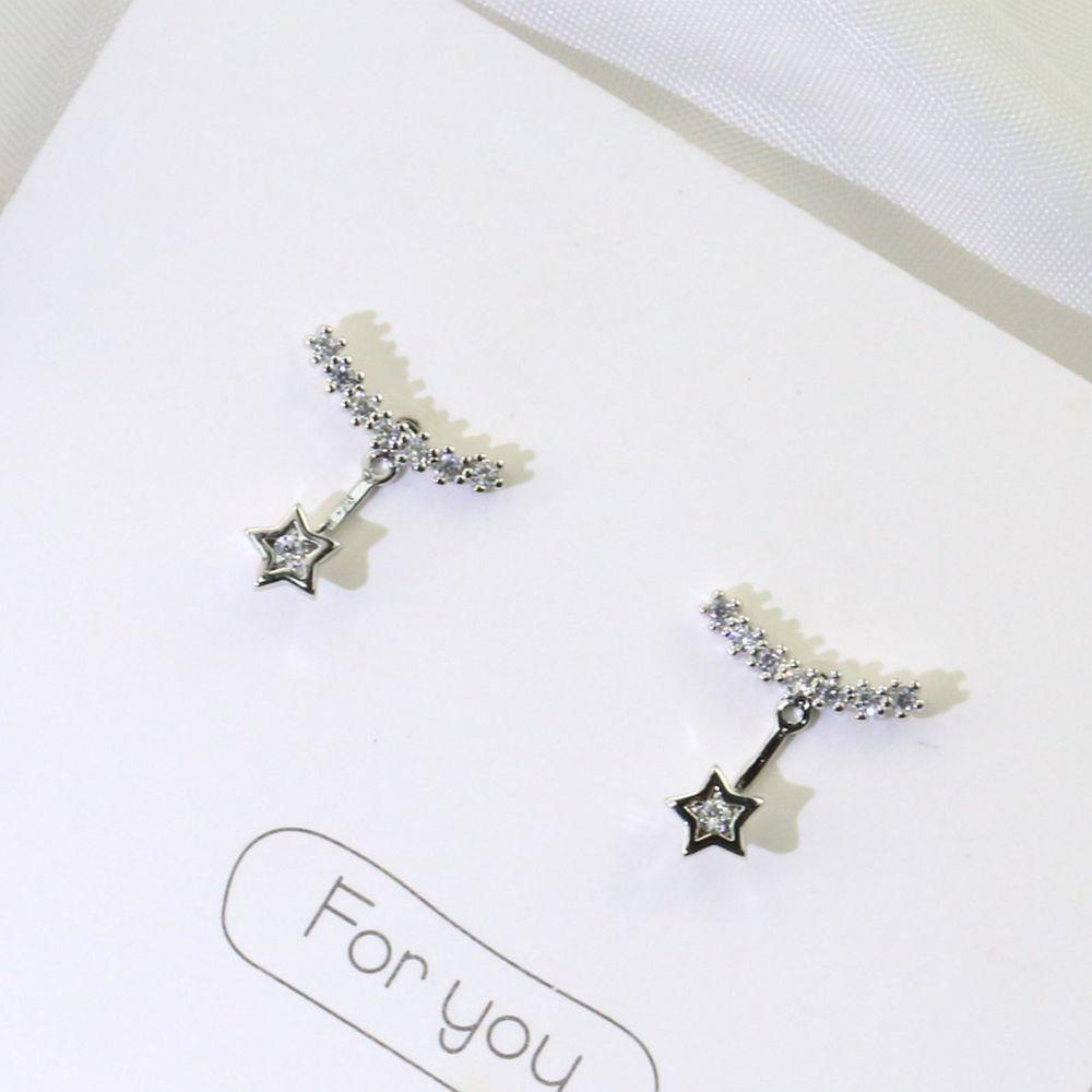 EXPEN Bông Tai Ngôi Sao Năm Cánh Tua Rua Đính Đá Thời Trang