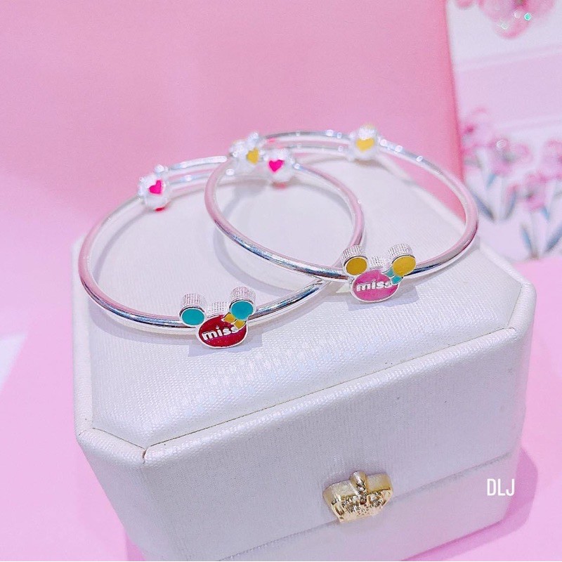 Lắc tay bạc cho bé, Mẫu mã siêu đáng yêu Món quà ý nghĩa dành tặng bé Mainomi Shop Bạc Xinh