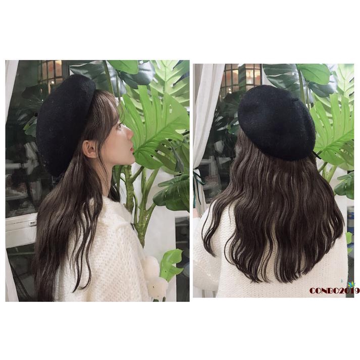 Mũ Beret vải nỉ ấm áp phong cách vintage cho nữ