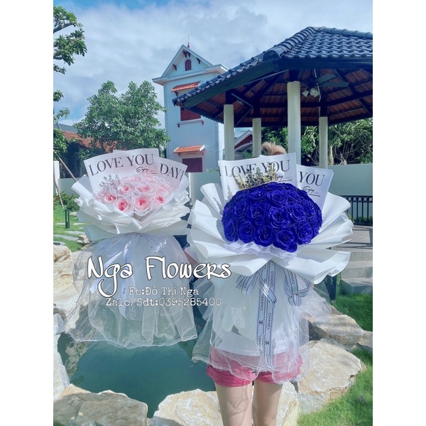 [ Quà Tăng]Bó Hoa Loang Vip Phối Ren