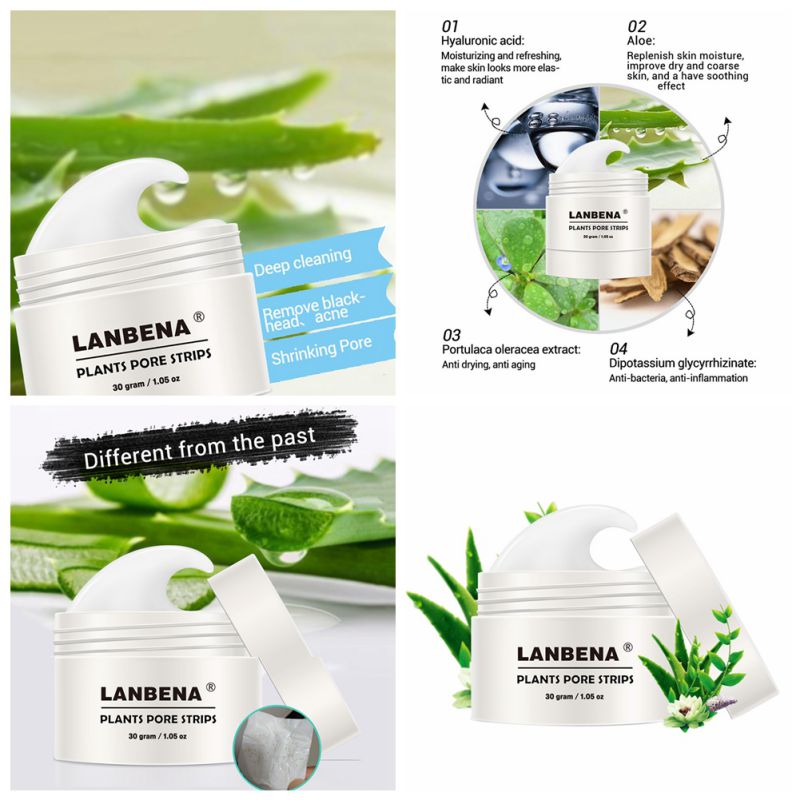 Mặt Nạ Lột Mụn Đầu Đen Vùng Mũi Làm Sạch Sâu Lanbena 30g