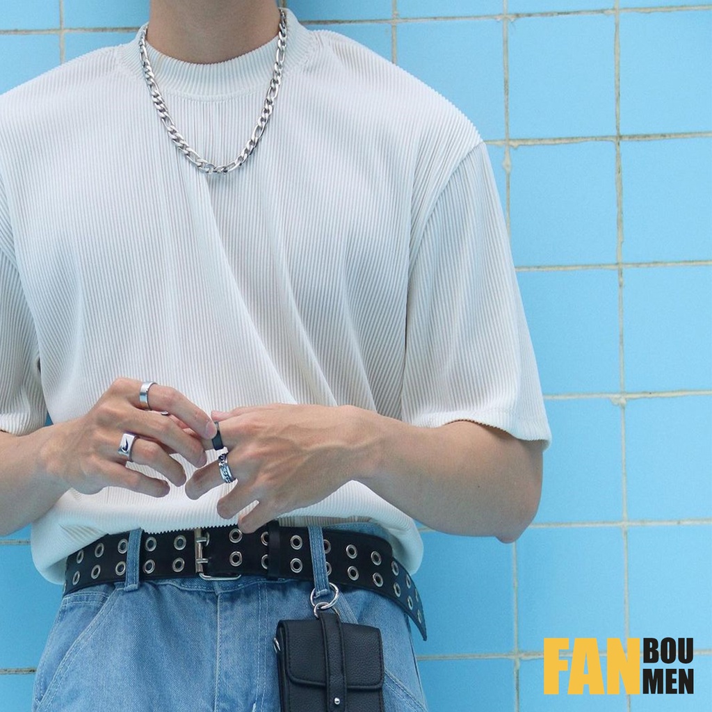 Áo Thun Nam Gân Len Cổ Lọ 6 Phân Tay Ngắn | BigBuy360 - bigbuy360.vn