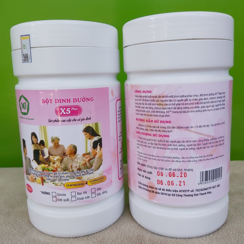 3 BỘT DINH DƯỠNG X5 - cho cả gia đình được làm từ ngũ cốc nảy mầm,whey protein, sữa, bột kem thực vật, betaglucan