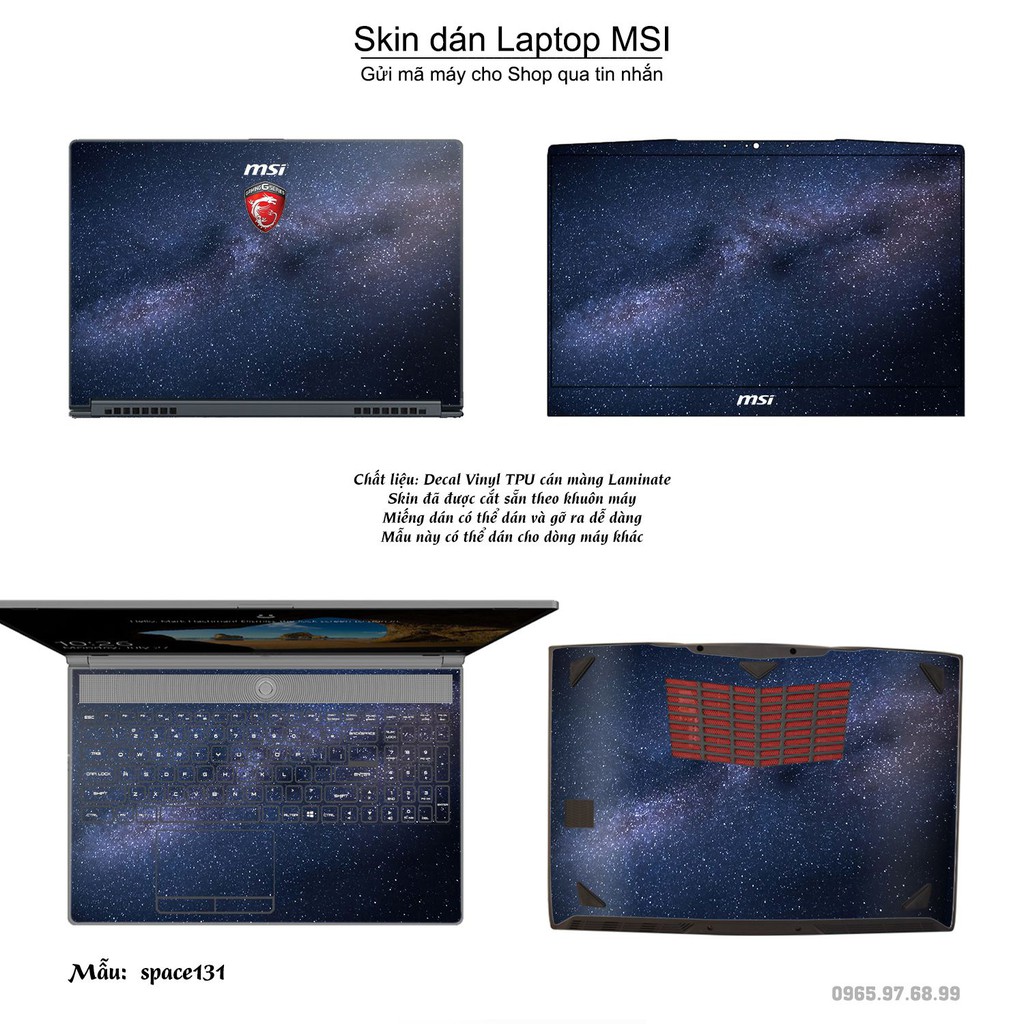 Skin dán Laptop MSI in hình không gian nhiều mẫu 22 (inbox mã máy cho Shop)
