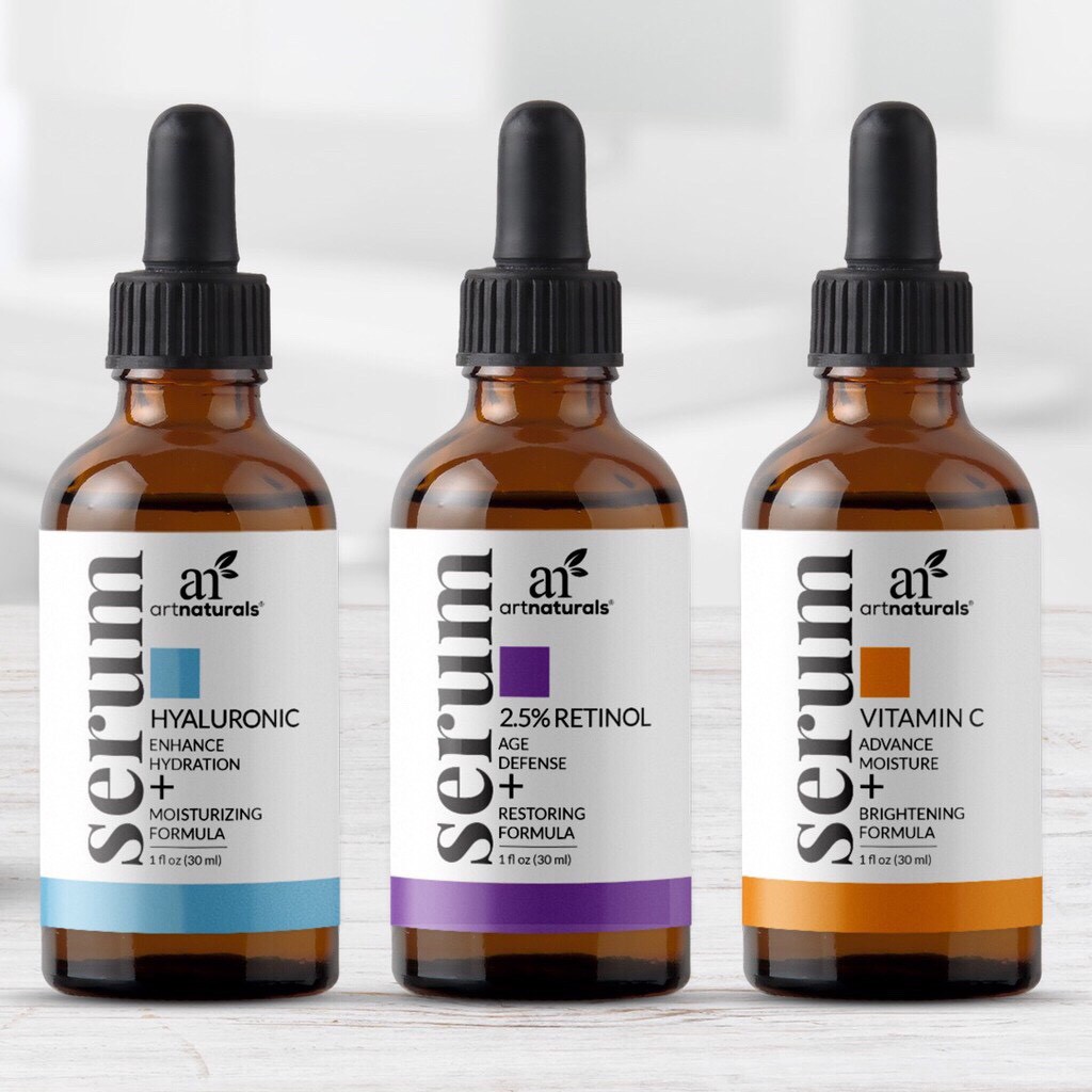 (CHÍNH HÃNG, BILL USA) Artnaturals Bộ 3 Serum Vitamin C + Retinol + Hyaluronic | Date mới nhất 30ml