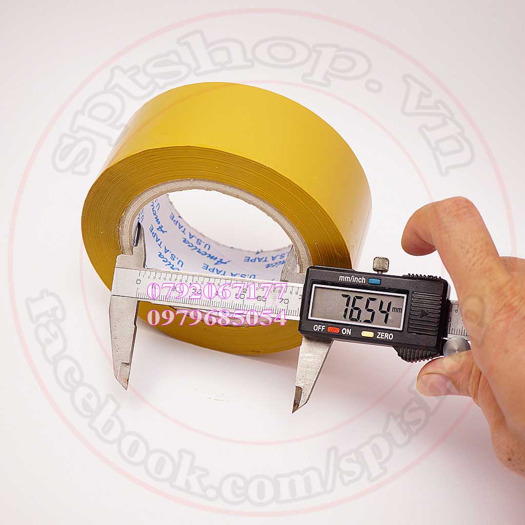 Băng keo 200 yard loại cây 2kg, băng dính đóng hàng màu vàng đục
