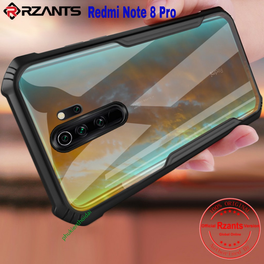 Ốp lưng Xiaomi Redmi Note 8 Pro chống sốc thể thao lưng trong viền màu kiểu dáng Xundd chống ố vàng 2