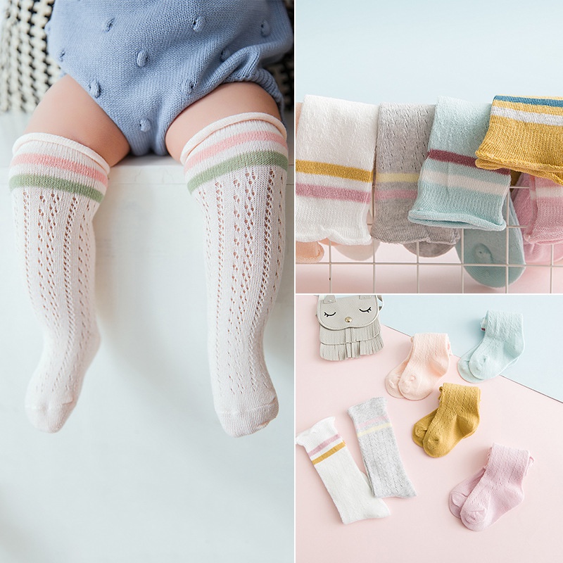 Set 4 đôi tất cho bé cao cổ, vớ mùa đông chất cotton mềm mại, co giãn, đế chống trơn trượt - Nắng Của Mẹ_ CLAC