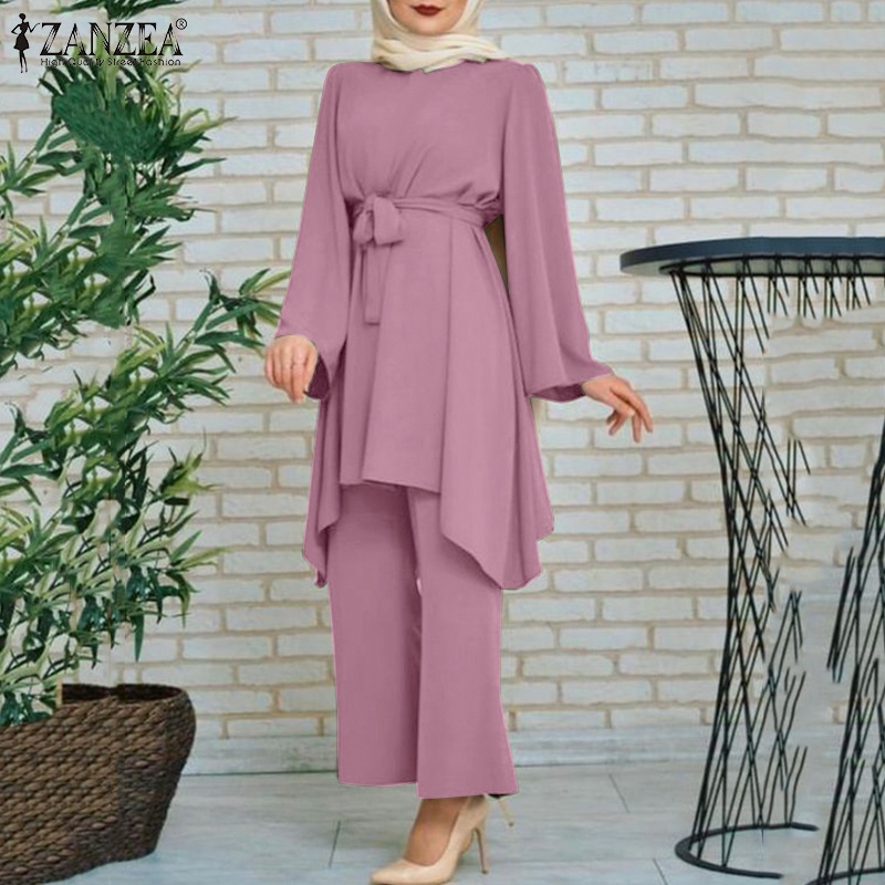 Zanzea Set Quần Dài Ống Rộng Phong Cách Hồi Giáo Thời Trang Cho Nữ