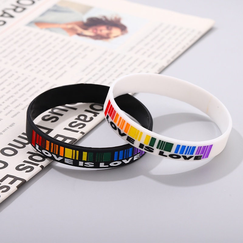 Vòng Tay Tình Bạn Bằng Silicon Màu Cầu Vồng Thời Trang