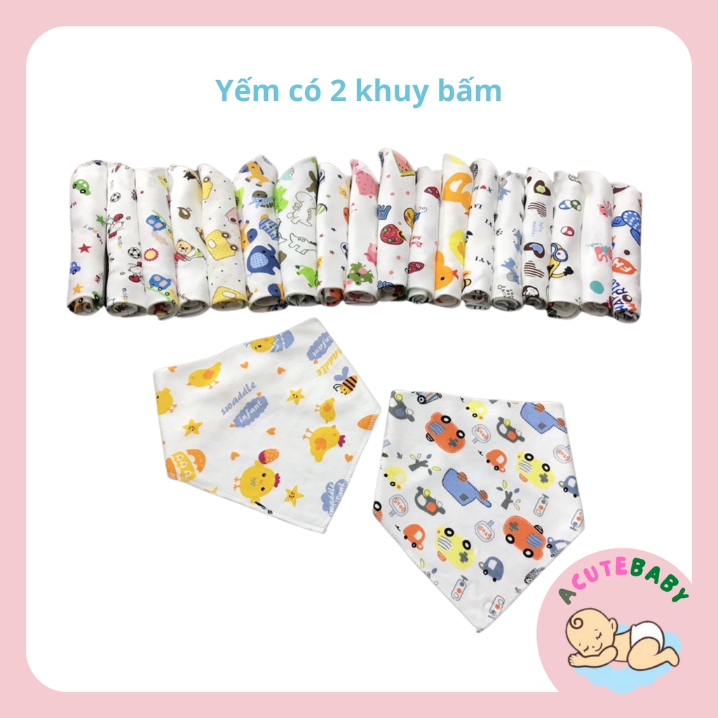 1 yếm quàng cổ cài nút cho bé xinh xắn thời trang - ACuteBaby