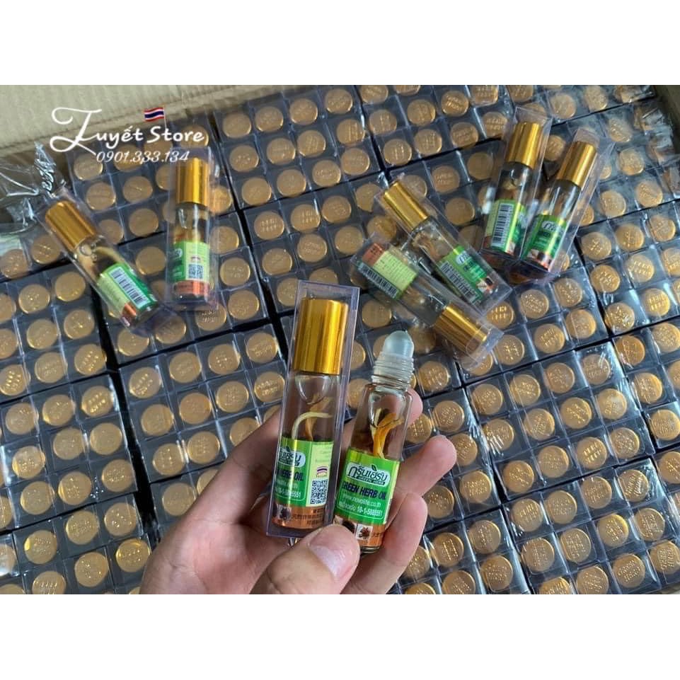 [Hàng xịn] Dầu Lăn Nhân Sâm Thái Lan - Green Herb Oil 8ml