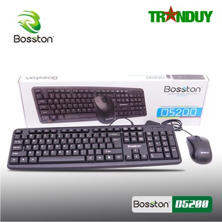 Combo bàn phím chuột có dây Bosston phụ kiện máy tính D5200 KM003