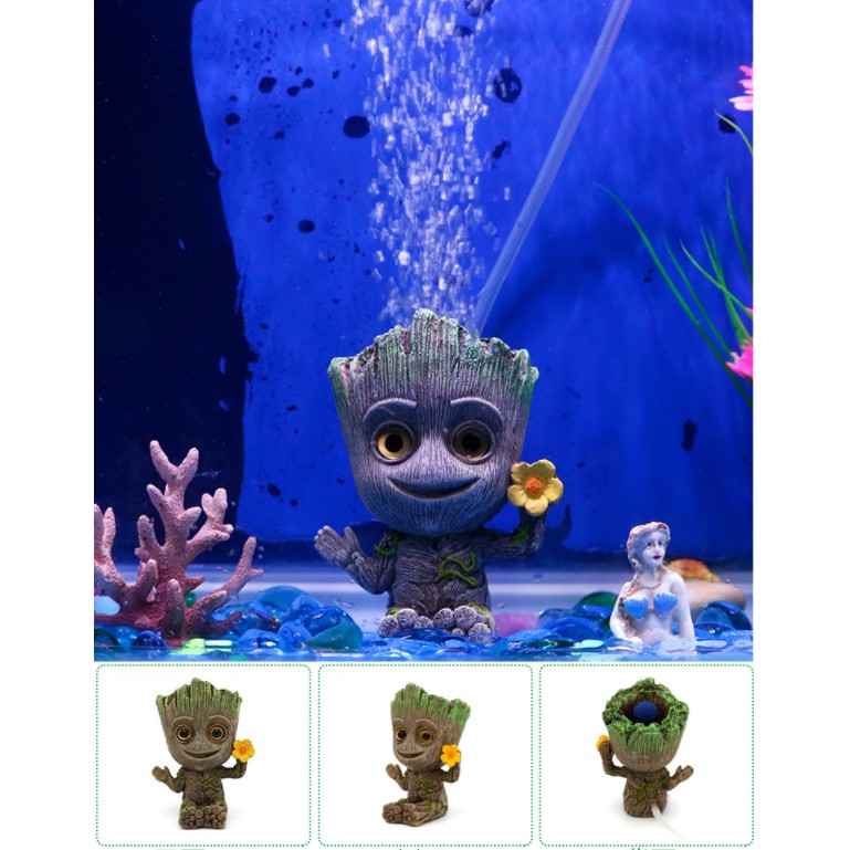 Tượng người cây Groot Avenger cắm sủi oxi cho bể cá, trồng cây
