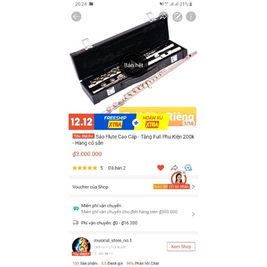 Sáo Flute Cao Cấp - Tặng Full Phụ Kiện 200k - Hàng order