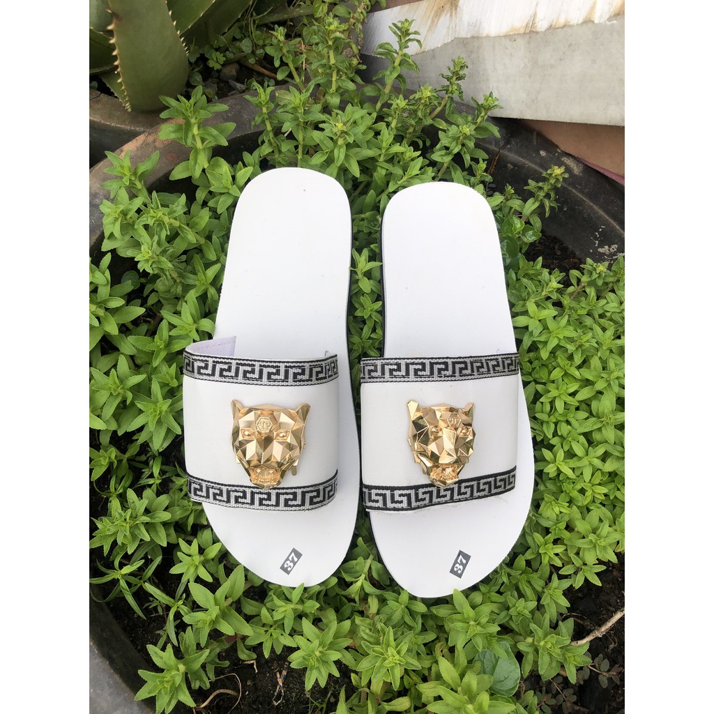 dép quai ngang nam nữ sandal đồng nai ( đế trắng quai ngang trắng có logo ) size có từ 35 nữ đến 43 nam khác size ib