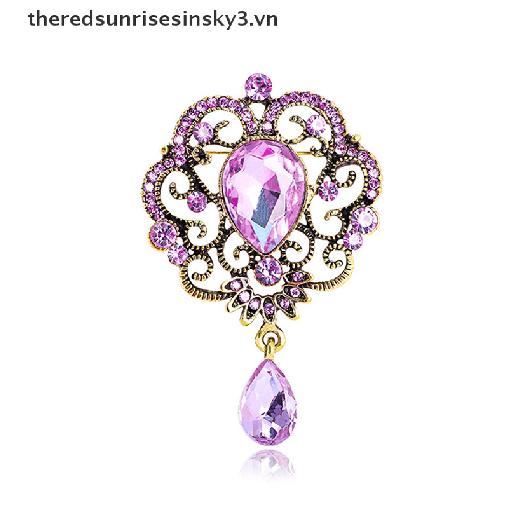 Ghim Cài Áo Hình Giọt Nước Đính Đá Sang Trọng Cho Nữ